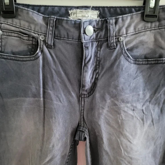 Free People Gray Velvet feel Back Zip Pants size 27 - Picture 2 of 6